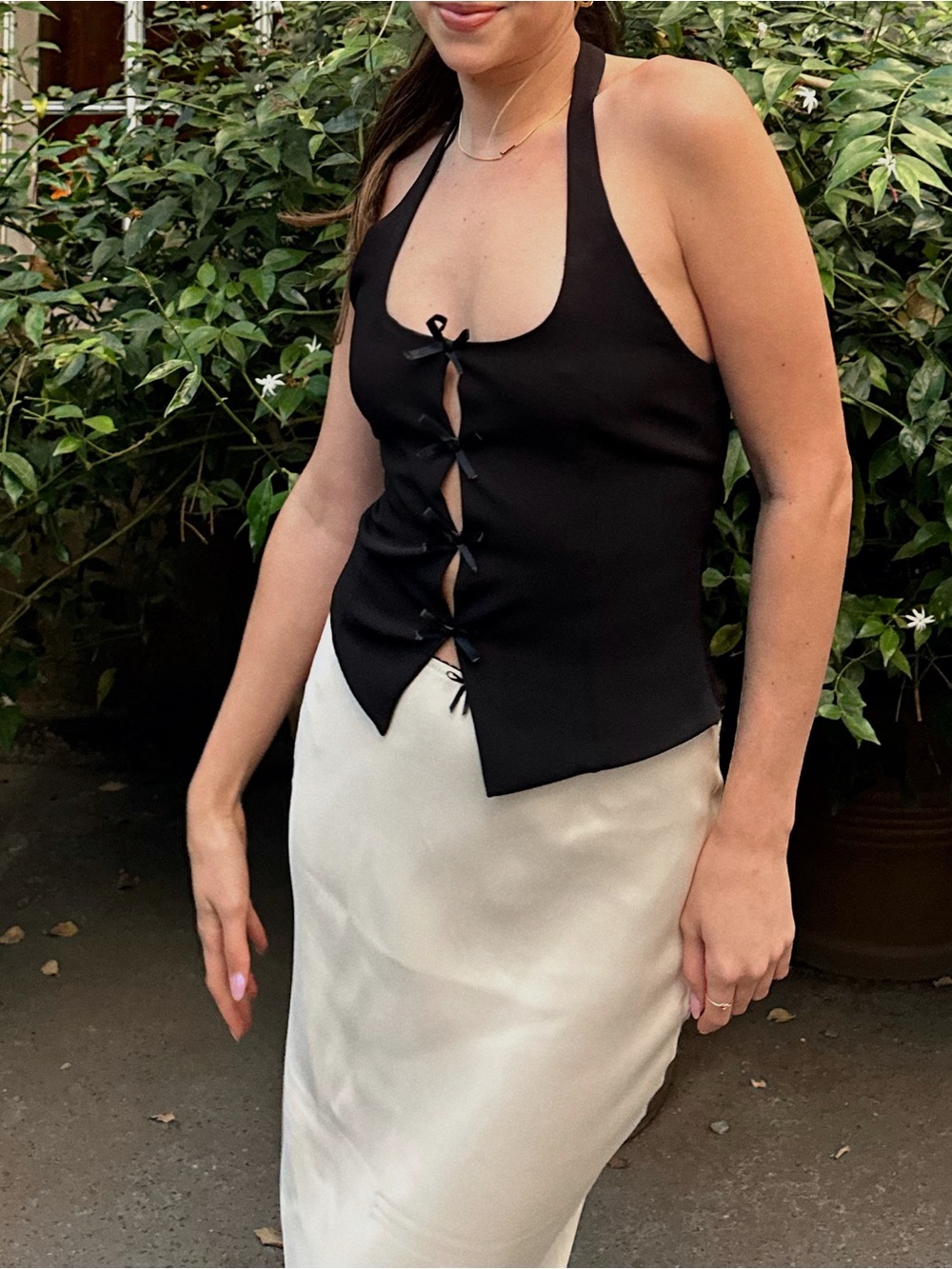 Zara Cream Satin Maxi Skirt - Picture 2 of 5
